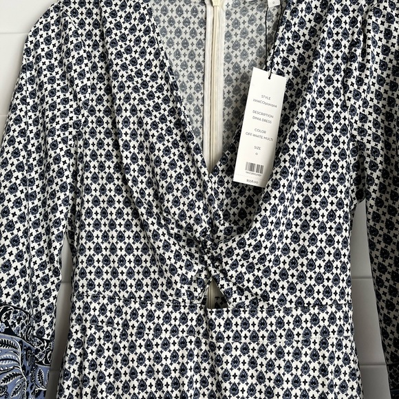 Veronica Beard Dinia Navy & White Midi Dress - Picture 3 of 6